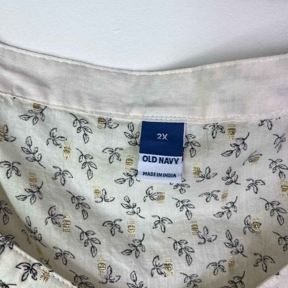 NWT Old Navy 2X Square Neck Ditsy Floral Peasant Blouse Cottagecore Fall Boho - Picture 3 of 12